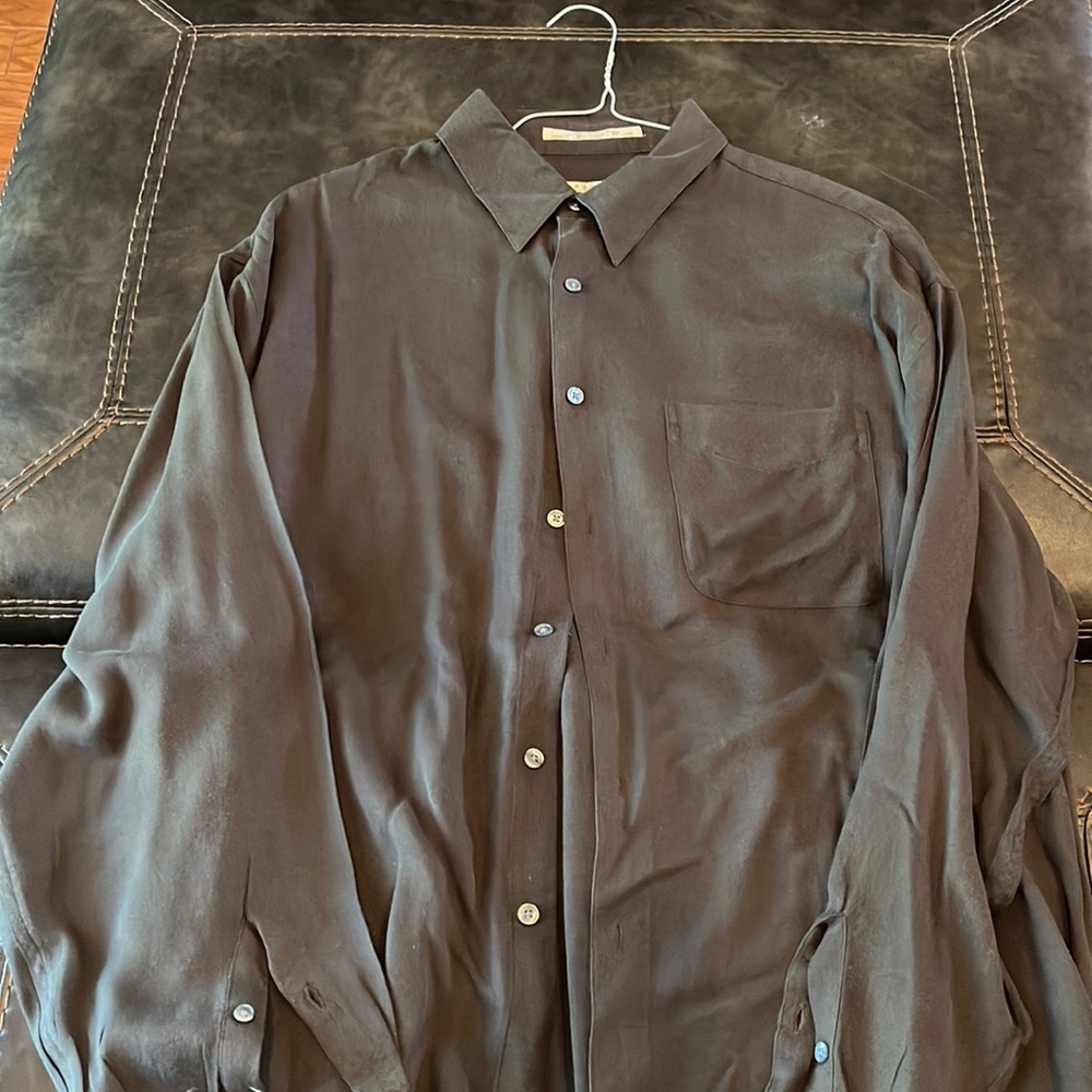 Perry Ellis XL Silk/Rayon Shirt Brown Like New